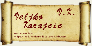 Veljko Karajčić vizit kartica